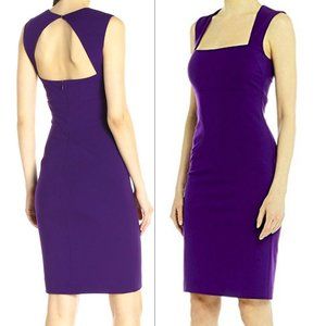 NWT Nicole Miller Structured Seamed Dress Majestic Purple Size 10 Knee Length